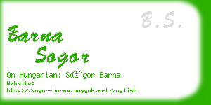 barna sogor business card